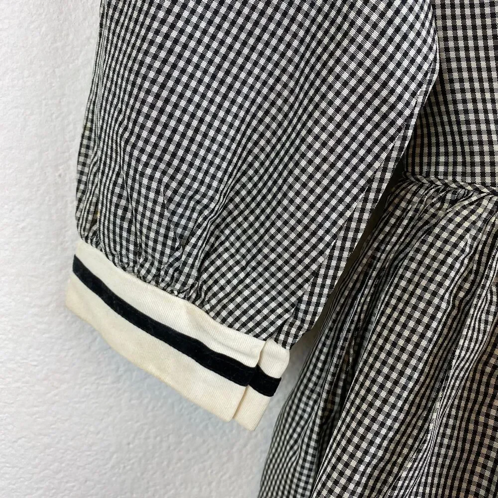 Vintage 60s Barbie Taffeta Black White Check Girls Dress Size 8 1964 Mattel Inc